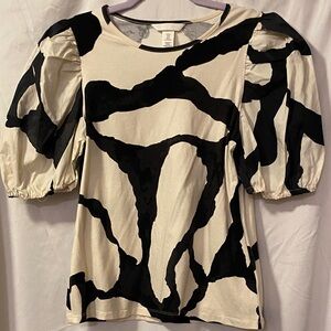 H&M Stylish Black and White Women's Top